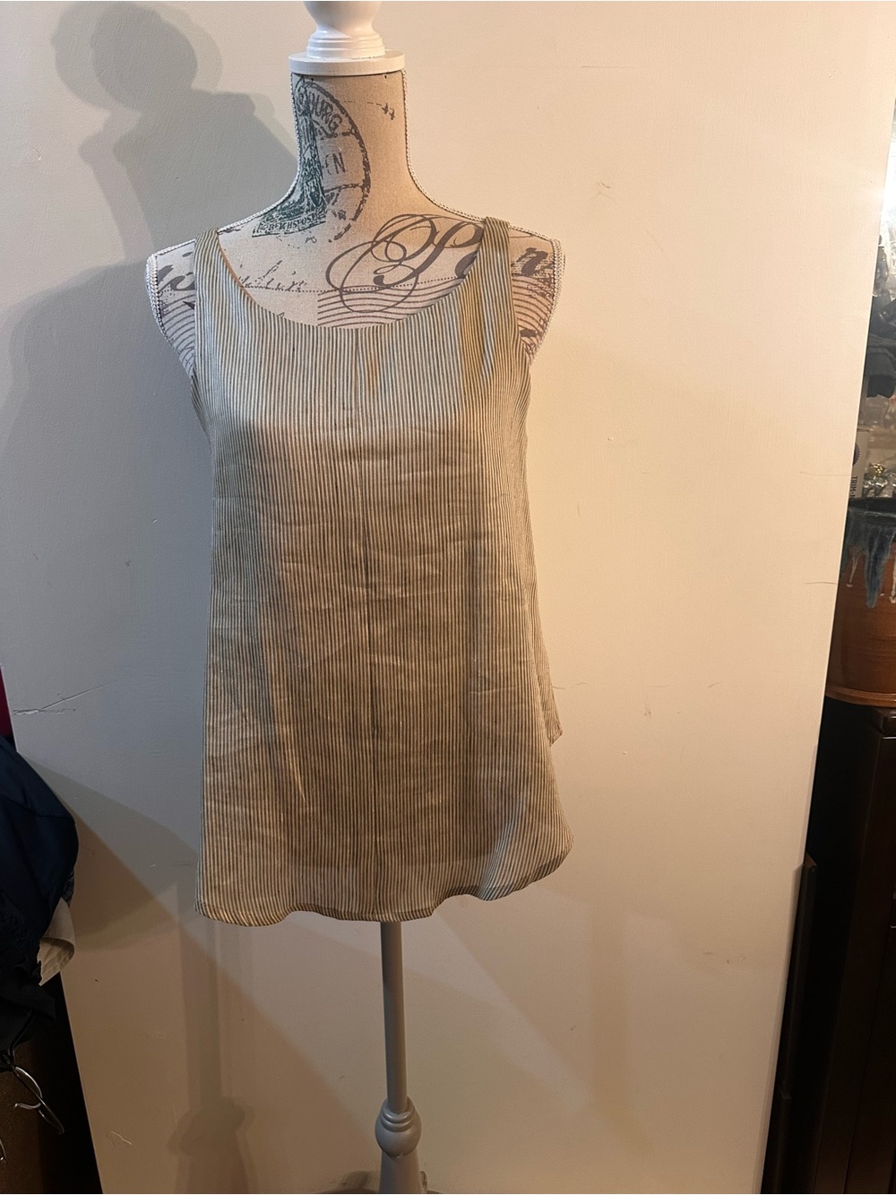 TBA Striped Linen Tank Top